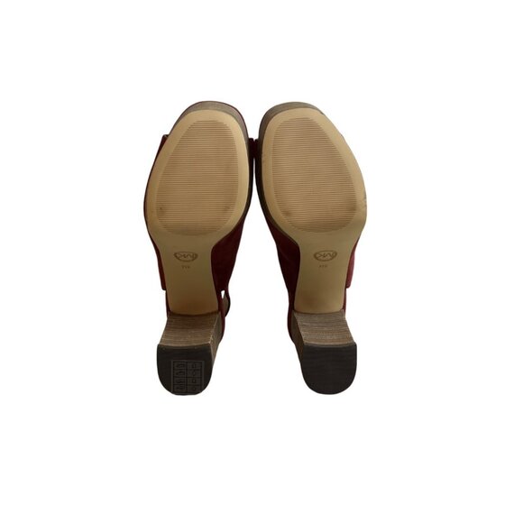 Michael Kors Women's Brick Red Suede Piper Sling Peep Toe Heels Sz 8M - Picture 8 of 10